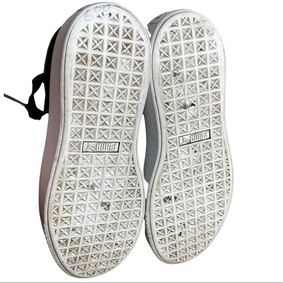 Puma Basket Classic Floral Lace Lace Up Platform Sneakers Sz 8 Black - Picture 9 of 10